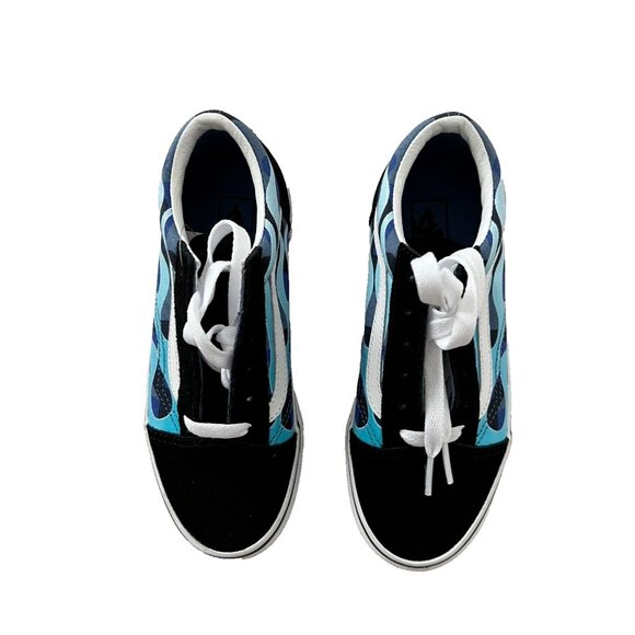 Vans Kid Old Skool Sneakers Camo Blue Flame / Black ( 2.5 ) - Picture 4 of 7
